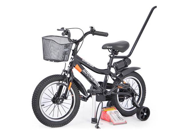 Детский Велосипед с родительской ручкой Hammer INTENSE 14' N-200 Черный