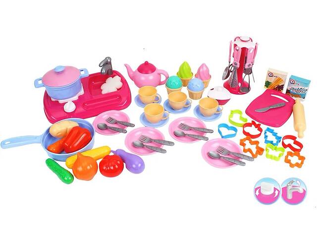 Детский игровой набор 'Кухня с набором посуды' 66 предметов (102211)