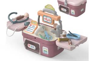 Детский игровой набор врача с медицинскими инструментами в чемодане YG Toys Розовый