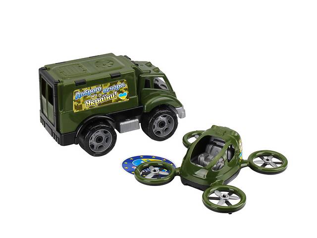 Дитяча іграшка 'Військовий транспорт' ТехноК 7792 машинка з квадрокоптером