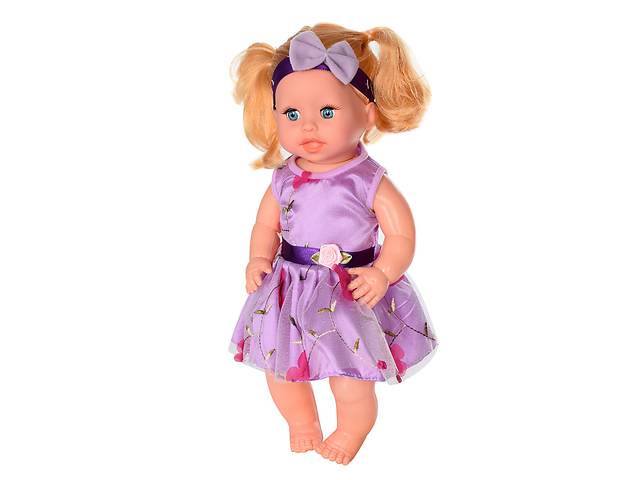Дитяча лялька Яринка Bambi M 5603 українською мовою (Фіолетова сукня)