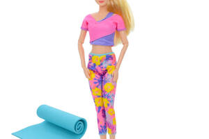 Дитяча лялька Yoga girl DEFA 8489, 28см, йогамат, шарнірна (Рожевий)