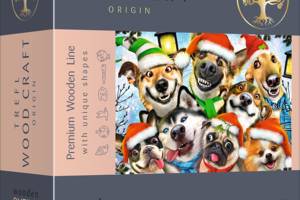 Фигурный деревянный пазл Trefl 'Рождественские собачки' 500 элементов 37х25 см 20173