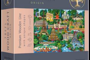 Фигурный деревянный пазл Trefl 'Известные места Франции' 1000 элементов 52х38 см 20150