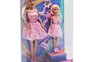Ігровий набір Лялька з донькою DEFA 8126 з аксесуарами (Рожевий)