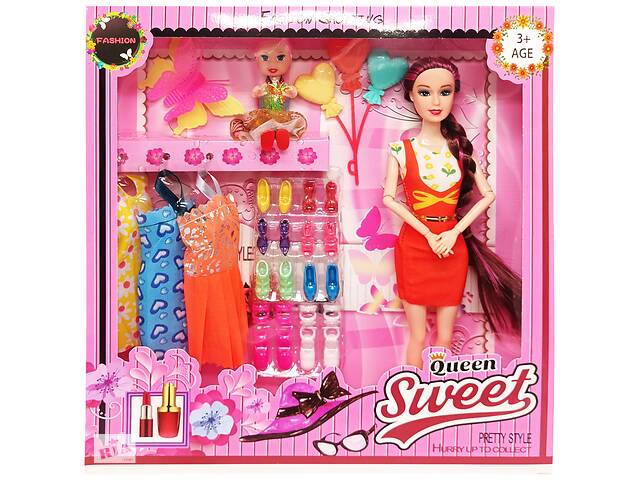 Ігровий набір Лялька з донькою 'Quenn Sweet' 313K43(Orange) з аксесуарами