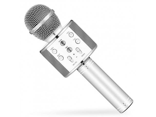 Караоке-мікрофон з колонкою WS-858 бездротовий (WS-858(Silver))