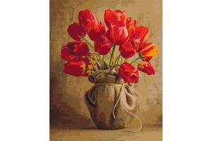 Картина по номерам BrushMe 'Букет домашних тюльпанов' 40х50см BS52656