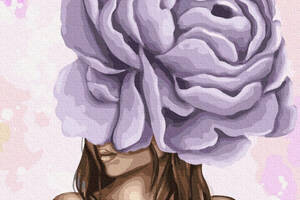 Картина по номерам BrushMe Премиум 'Дама с фиолетовым пионом' 40х50см PGX37546