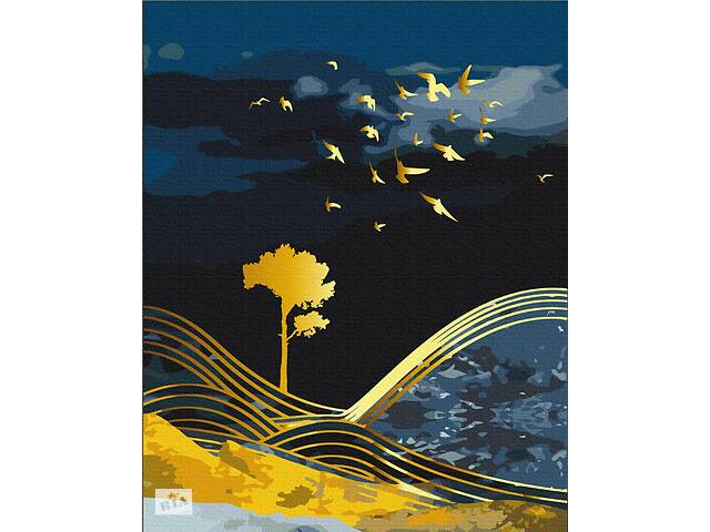 Картина по номерам BrushMe 'Природа ночи с золотой краской' 40х50см BS53040