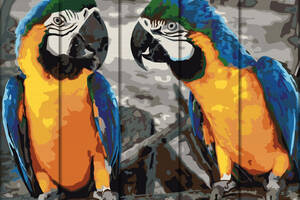 Картина по номерам по дереву 'Два попугая' ART STORY ASW057 30х40 см
