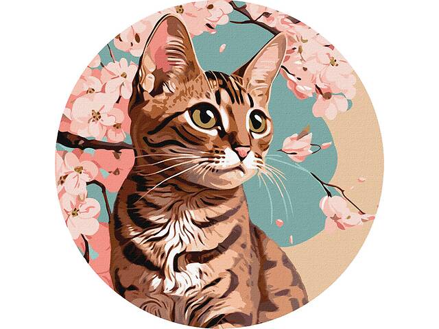 Картина по номерам 'Волшебный котенок' ©art_selena_ua Идейка KHO-R1012 диаметр 39 см