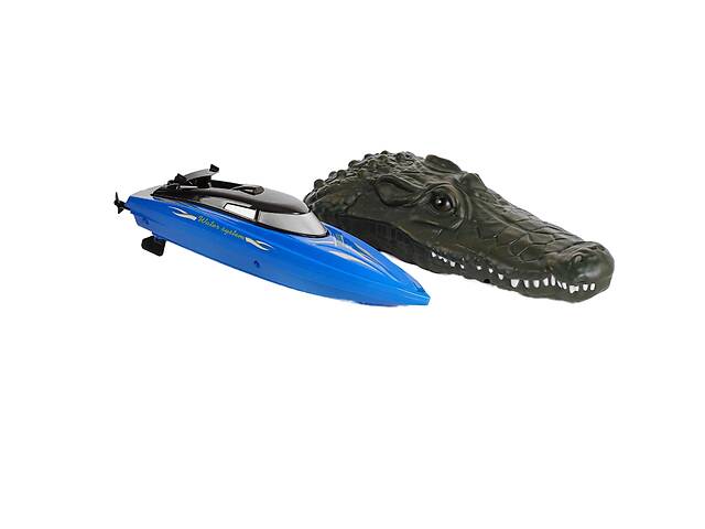 Катер на радиоуправлении RUNHU ZHINENG BOAT Crocodile 26 x 18 x 13 см Black and dark blue (116163)