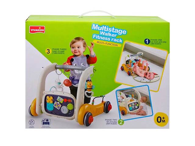 Ходунки музыкальные Viva Kids Multi - Function 3 в 1 White and orange (140329)