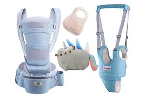 Хипсит Baby Carrier эрго-рюкзак кенгуру переноска 6 в 1 игрушка Пушин кот Радуга Синий (n-1878)