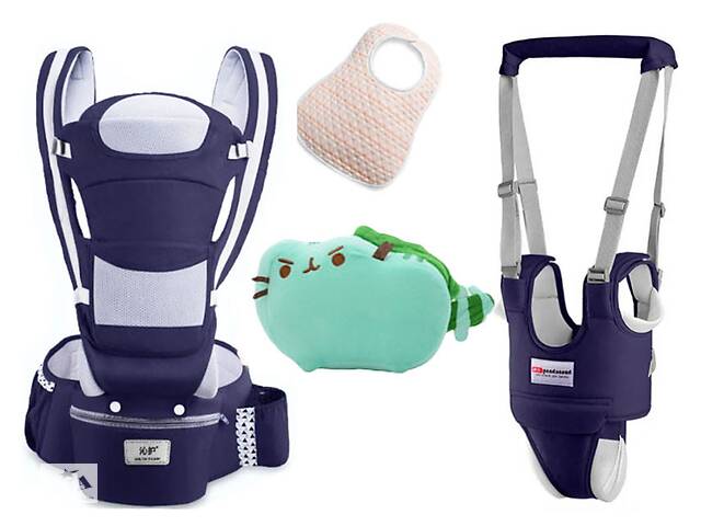 Хипсит Baby Carrier эрго-рюкзак кенгуру переноска 6 в 1 игрушка Пушин кот Дракон (vol-1885) Темно-синий