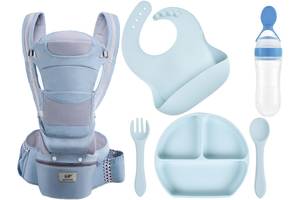 Хіпсит ерго-рюкзак кенгуру Baby Carrier 20 кг 6 в 1 Синій тарілка Y5