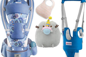 Хипсит эрго-рюкзак кенгуру переноска Baby Carrier 6 в 1 слюнявчик и игрушка Пушин кот Кекс(n-1888)