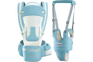 Хіпсит ерго-рюкзак кенгуру перенесення + дитячі віжки-ходунки Baby Carrier 20 кг 6 в 1 М'ятний (vol-9850)