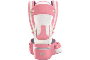 Хипсит эрго-рюкзак кенгуру переноска с сеткой Baby Carrier 6 в 1 Розовый (vol-10119)