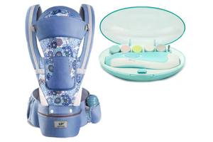 Хипсит Эрго-рюкзак переноска и Детская электрическая полировальная машинка для ногтей Baby Carrier 6 в 1 20 кг Синий...