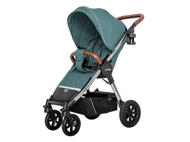 Коляска детская прогулочная надувные колеса CARRELLO Supra CRL-5510 Aqua Green +дождевик L