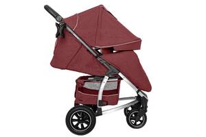 Коляска детская прогулочная надувные колеса CARRELLO Vista CRL-5511 Ruby Red в льне +дождевик L
