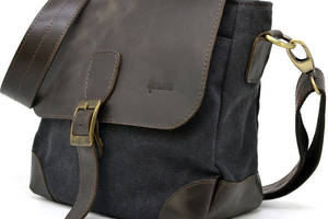 Компактная сумка через плечо из ткани канваc и кожи RGc-1309-4lx TARWA Серый