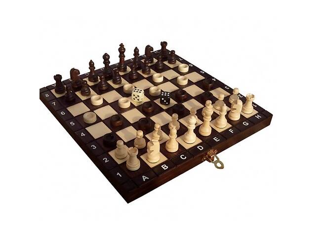 Комплект Madon шахматы/шашки/нарды малые 26.5х26.5 cм (с-142)