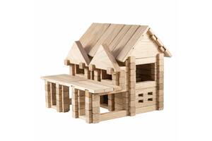 Конструктор деревянный 'Домик с балконом' Igroteco 900248 136 деталей
