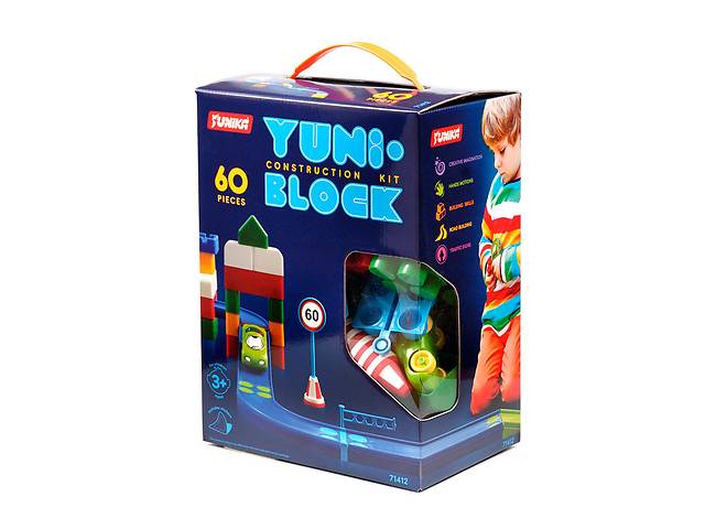 Конструктор детский ЮНИКА YUNI-BLOK 71412 60 деталей Разноцветный