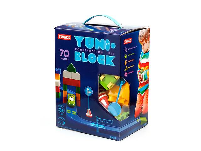 Конструктор детский ЮНИКА YUNI-BLOK 71429 70 деталей Разноцветный