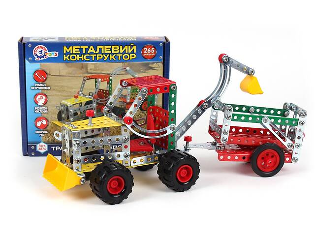 Конструктор металлический Трактор с прицепом 265 дет Технок (4876)