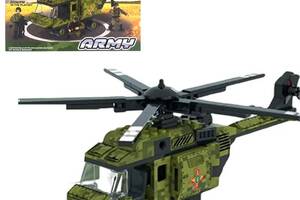 Конструктор пластиковий Армія техніки Сухопутних військ Гелікоптер Армія 222 деталей iBlock Lego 25,5х5х19 см