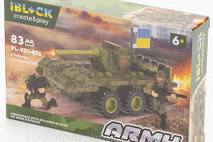 Конструктор пластиковий Армія техніки Сухопутних військ Танк 83 деталей iBlock 22х4, 5х14 см