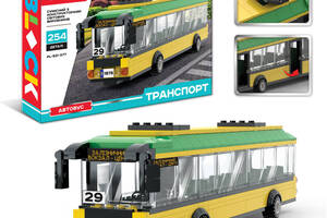 Конструктор пластиковий Маршрутне таксі Автобус Міський транспорт 254 деталей iBlock 37,5х25,5х6