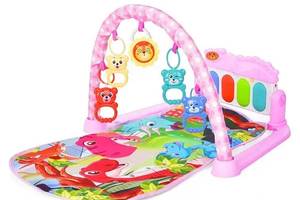 Коврик для малышей с пианино и дугой Baby Toys 226-16-1 Розовый
