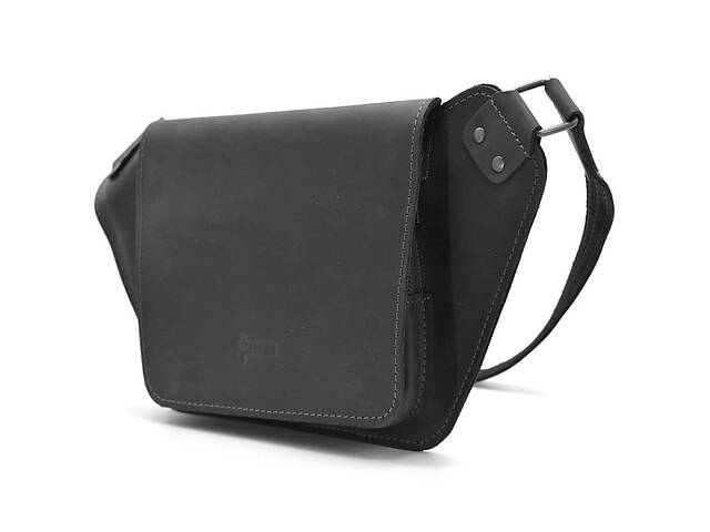 Кожаная сумка напоясная черная матовая кожа RA-8127-3md TARWA
