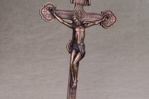 Крест настенный с креплением Veronese Распятие 38х20 см 76435 бронзовое покрытие Купи уже сегодня!