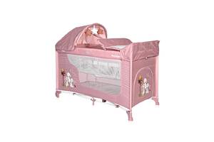 Кровать-манеж Lorelli Moonlight Rocker 2 Layers Светло-розовый