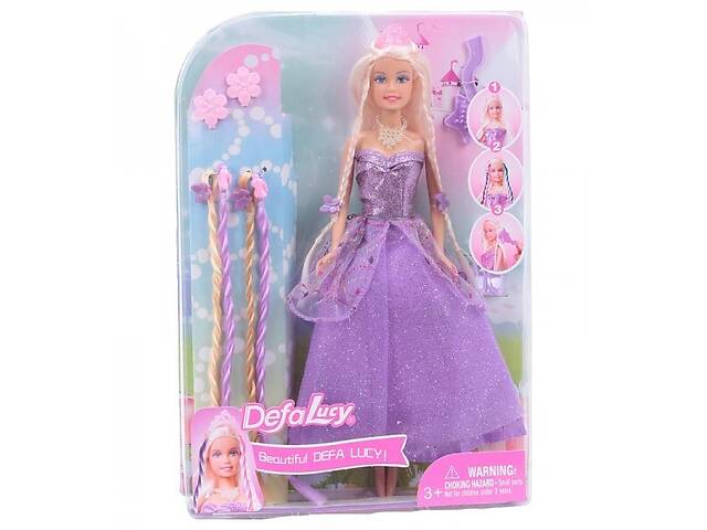 Лялька типу Барбі в сукні DEFA 8182 з аксесуарами (Фіолетовий)