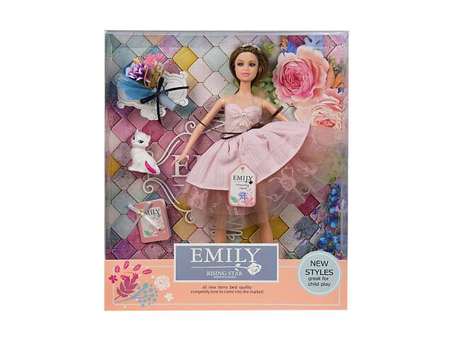 Кукла Emily Bambi QJ077B с букетом и аксессуарами Розовый
