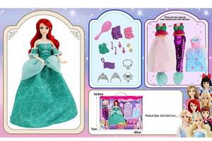Кукольный набор с гардеробом Princess Ариель MIC (91062-4)
