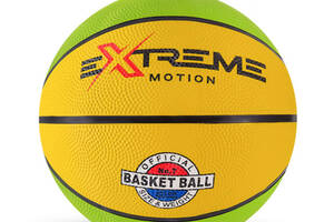 М'яч баскетбольний Extreme Motion BB1485 № 7, 520 грам (Зелено-жовтий)