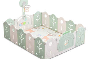 Манеж BabyPlayPen 'Магической лес' встроенное баскетбольное кольцо 165*205*62 Оливковый