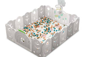 Манеж BabyPlayPen 'Магической лес' встроенное баскетбольное кольцо 165*205*62 Серый