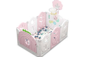 Манеж BabyPlayPen 'Магической лес' встроенное баскетбольное кольцо 84*123*62 см Розовый