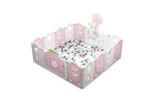 Манеж BabyPlayPen 'Магической лес' встроенное баскетбольное кольцо 165*165*62 см Розовый