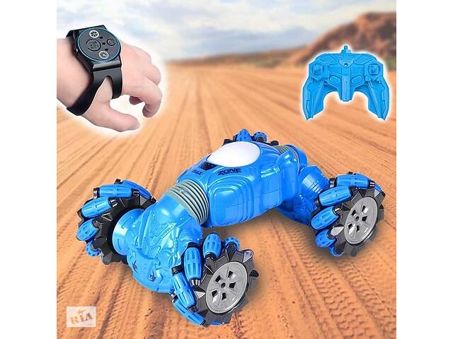 Машинка перевертыш Champions 2766 на радиоуправлении, управление рукой, управление жестами и обычным пультом Синий