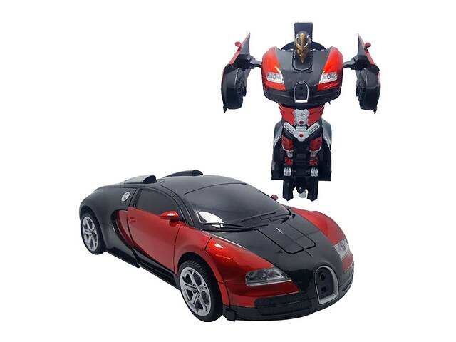 Машинка трансформер Bugatti Robot Car Size 1:18 - Красная